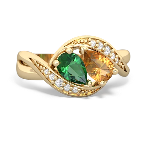 Lab Emerald Lab Created Emerald with Genuine Citrine Summer Winds ring Ring