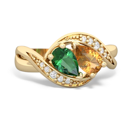 lab emerald-citrine keepsake curls ring