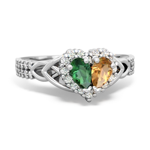 lab emerald-citrine keepsake engagement ring