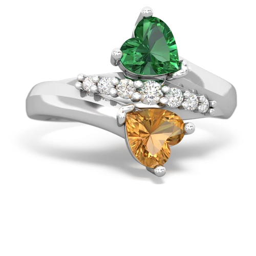 lab emerald-citrine modern ring