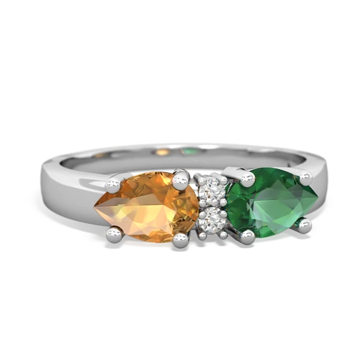 lab emerald-citrine timeless ring