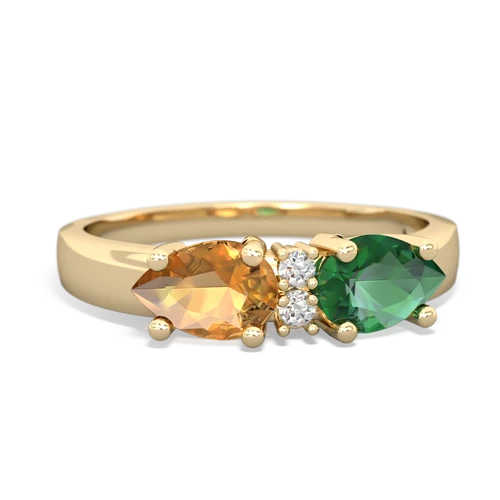 lab emerald-citrine timeless ring