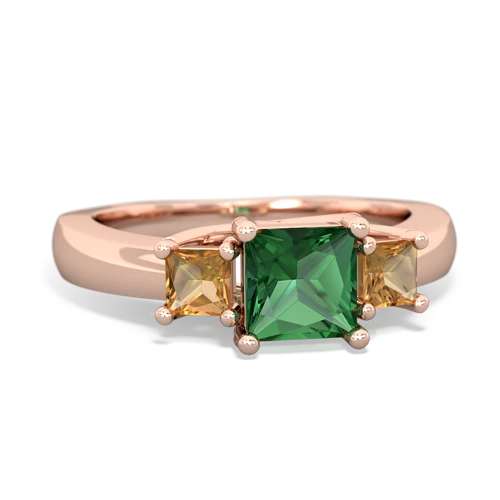 lab emerald-citrine timeless ring