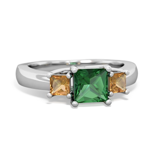 lab emerald-citrine timeless ring