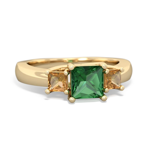 lab emerald-citrine timeless ring