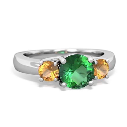 lab emerald-citrine timeless ring