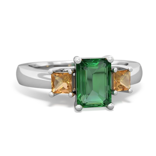 lab emerald-citrine timeless ring