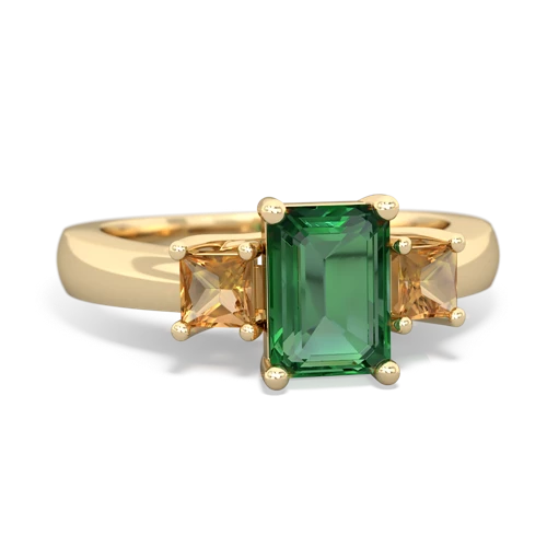 lab emerald-citrine timeless ring