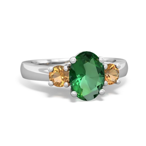 lab emerald-citrine timeless ring