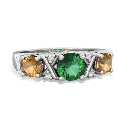 lab emerald-citrine timeless ring