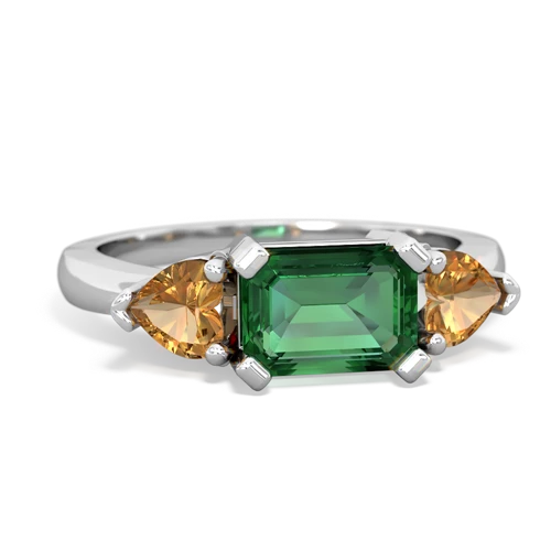 lab emerald-citrine timeless ring