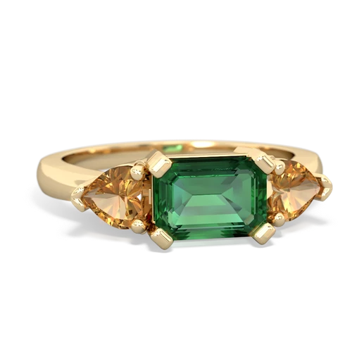 lab emerald-citrine timeless ring