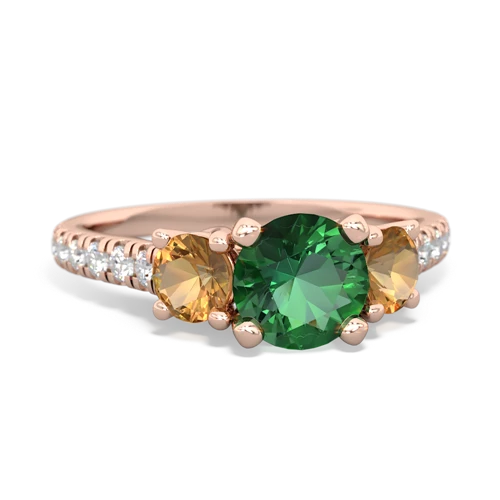 lab emerald-citrine trellis pave ring