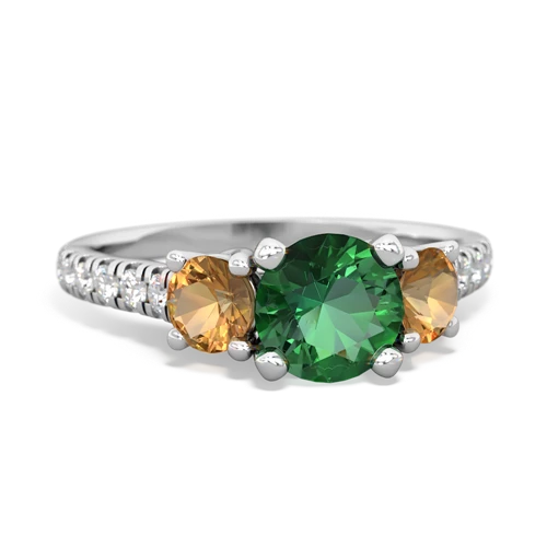 lab emerald-citrine trellis pave ring