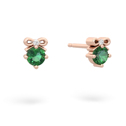 lab emerald bows earrings