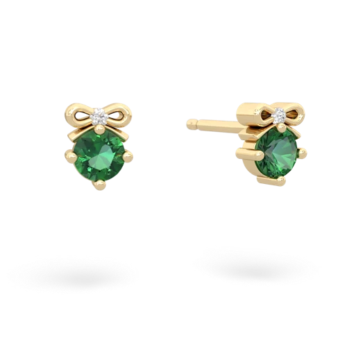 lab emerald bows earrings