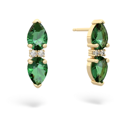 lab emerald bowtie earrings