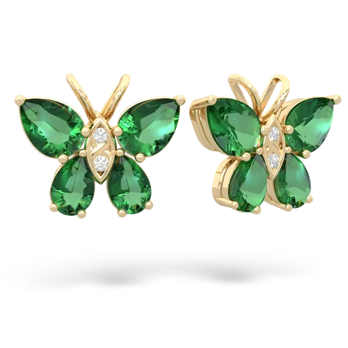 lab emerald butterfly earrings