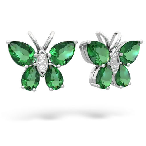 lab emerald butterfly earrings