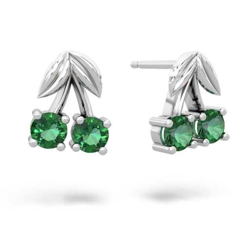 lab emerald cherries earrings