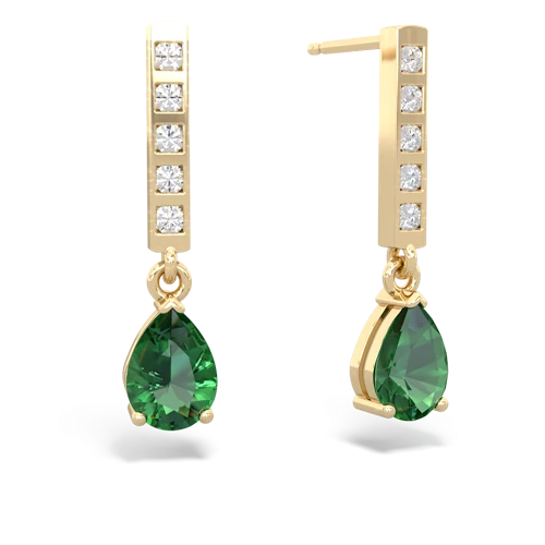 lab emerald diamond drop earrings