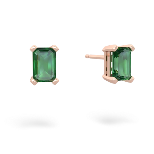 lab emerald emerald cut stud earrings