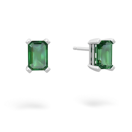 lab emerald emerald cut stud earrings