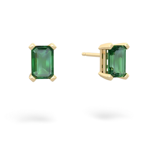 lab emerald emerald cut stud earrings