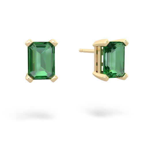 lab emerald emerald cut stud earrings