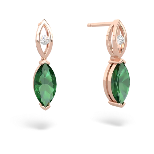 lab emerald geometric drop earrings
