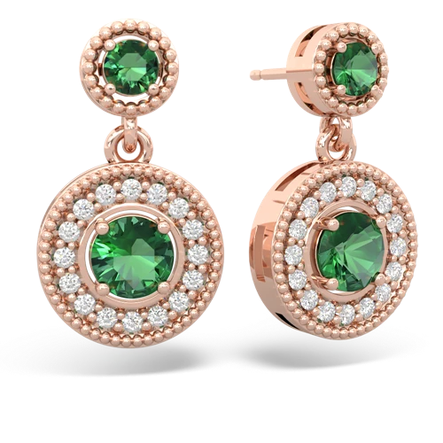 lab emerald halo earrings