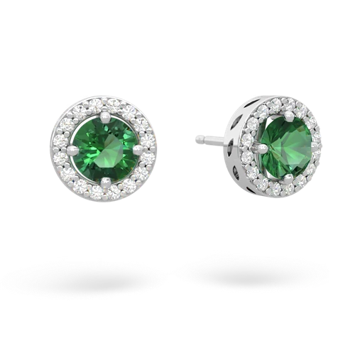 lab emerald halo earrings