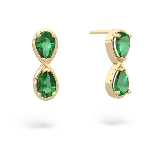 lab emerald infinity earrings