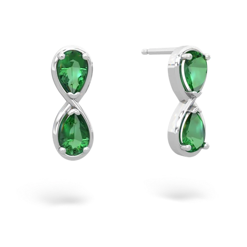 lab emerald infinity earrings