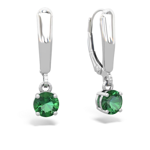 lab emerald lever-back earrings