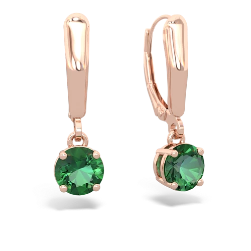 lab emerald lever-back earrings