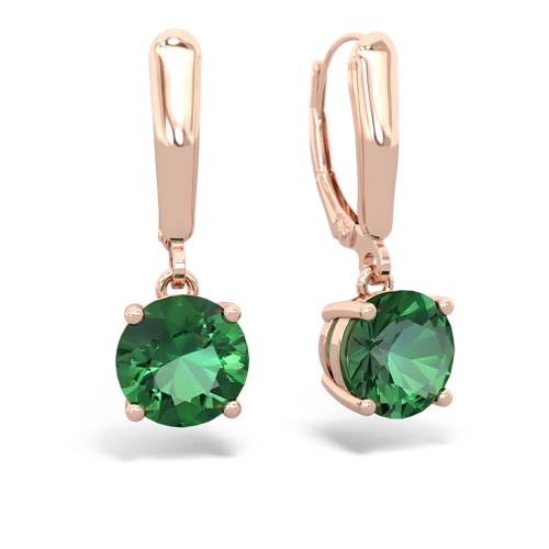 lab emerald lever-back earrings