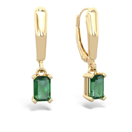 lab emerald lever-back earrings