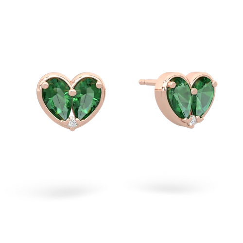 lab emerald one heart earrings