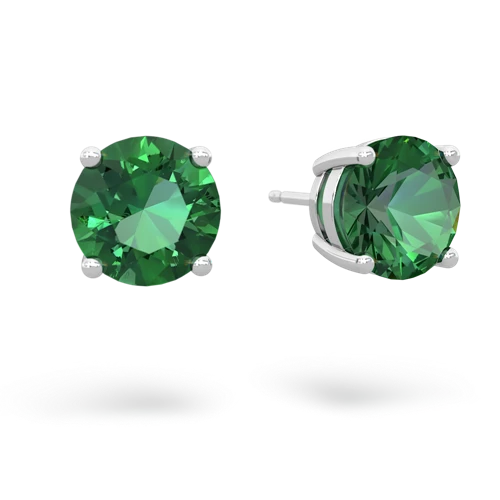 lab emerald round-stud earrings