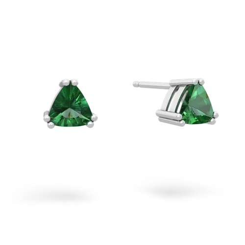 lab emerald trillion stud earrings