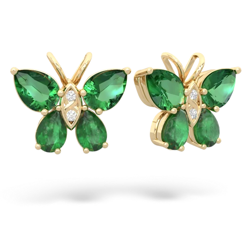 lab emerald-emerald butterfly earrings