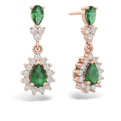 lab emerald-emerald dangle earrings