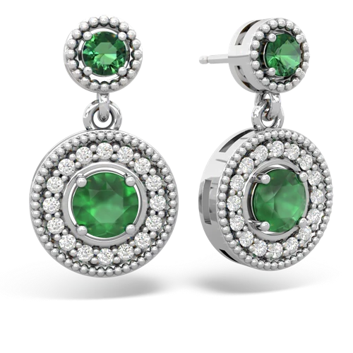 lab emerald-emerald halo earrings