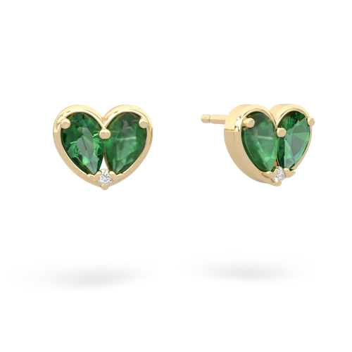 lab emerald-emerald one heart earrings