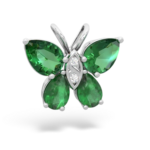 lab emerald-emerald butterfly pendant