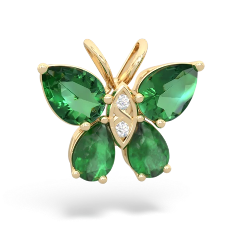 lab emerald-emerald butterfly pendant