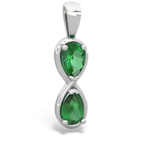 Lab Emerald Lab Created Emerald with Genuine Emerald Infinity pendant Pendant