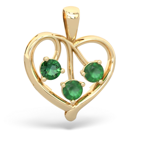 lab emerald-emerald love heart pendant