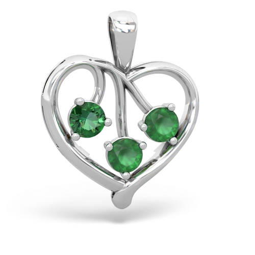 lab emerald-emerald love heart pendant